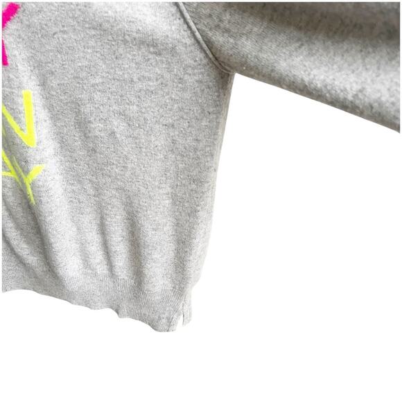Brodie Cashmere Sweater Crewneck Sunday Funday Gray Neon Size XL Crewneck - Picture 8 of 11